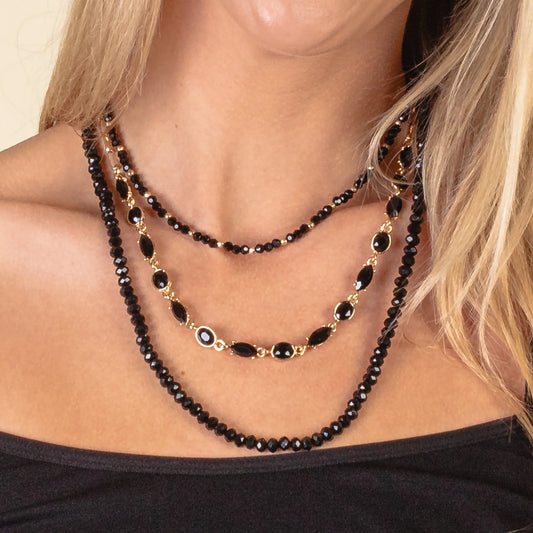 Crystal Necklace - Black