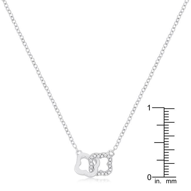 .21 Ct Rhodium Necklace With Floral Links