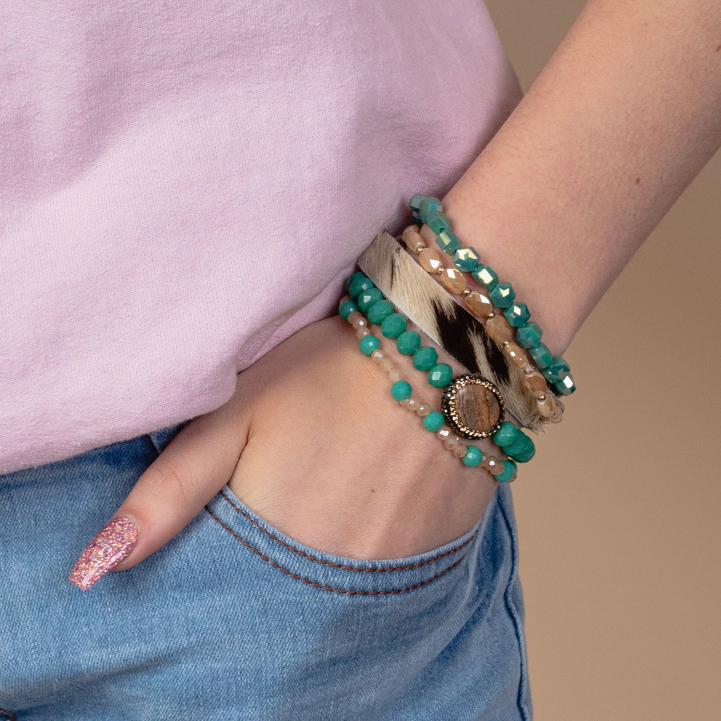 Stacked Bracelets - Turquoise