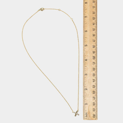 Gold Dipped CZ Pave Crisscross Pendant Necklace: Clear,Gold