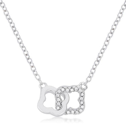 .21 Ct Rhodium Necklace With Floral Links