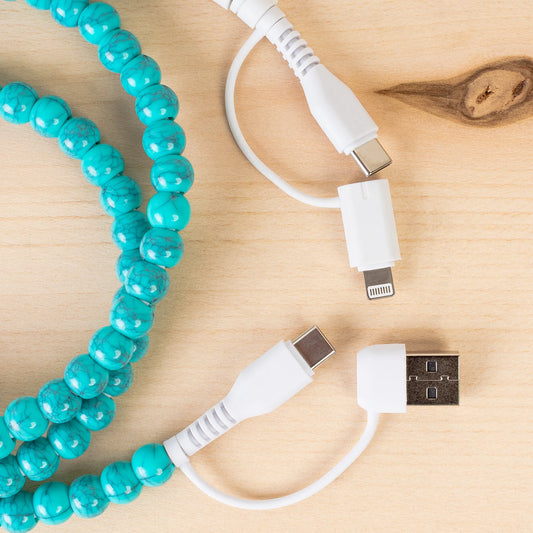 4-in-1 Beaded Charging Cable - Turquoise
