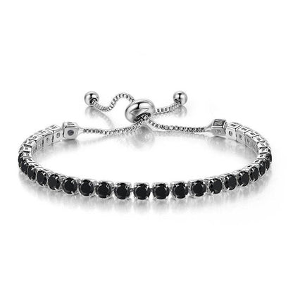Birthstone Wedding Tennis Bracelet in Solid Copper: Silver / Colorless