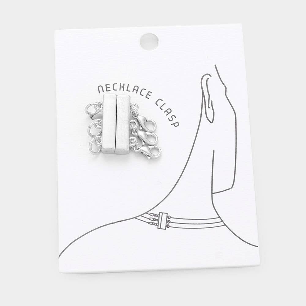 Metal Magnetic Necklace Clasp: Worn Silver