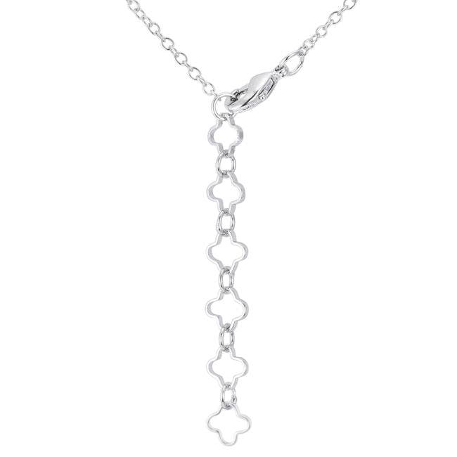 .21 Ct Rhodium Necklace With Floral Links