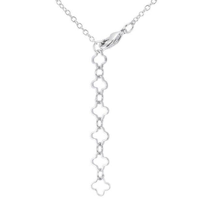 .21 Ct Rhodium Necklace With Floral Links