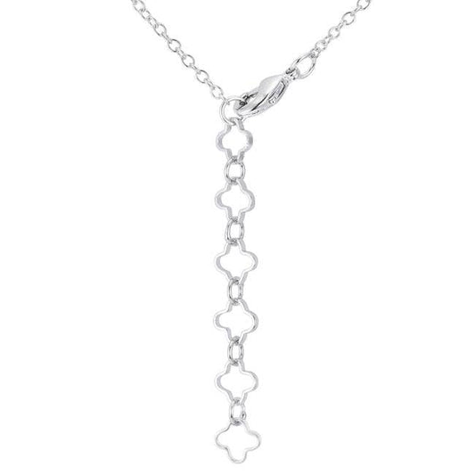 .21 Ct Rhodium Necklace With Floral Links