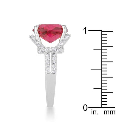 Charlene 6.2ct Ruby CZ Rhodium Classic Statement Ring: 5