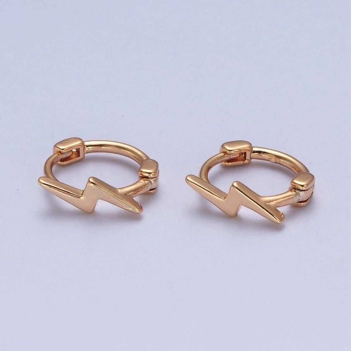 Minimalist Lightning Bolt Huggie Hoop Earrings P-410